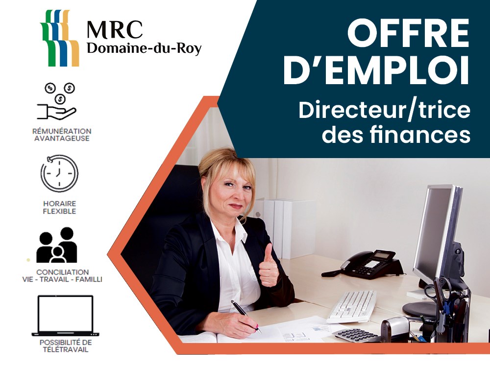 La MRC Domaine-Du-Roy recherche un(e) directeur/trice des finances